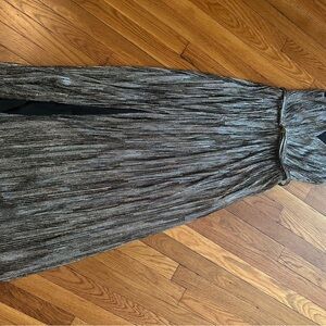 A beautiful metallic gold and black evening dress.